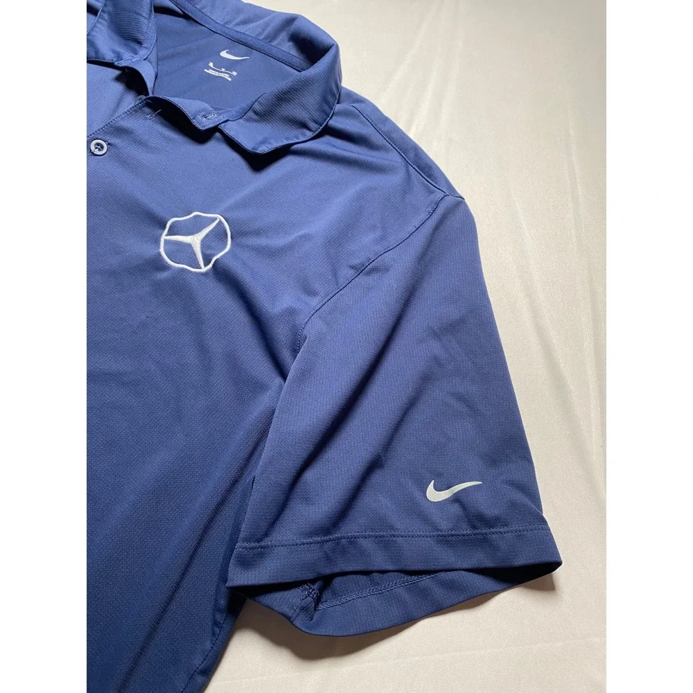 Nike Mens Mercedes Benz Polo Shirt Navy Blue Golf Performance XL 883681-410